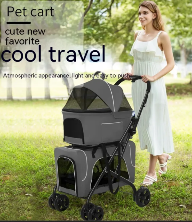 Carrito Plegable Ligero Para Perros Pequeños y Gatos