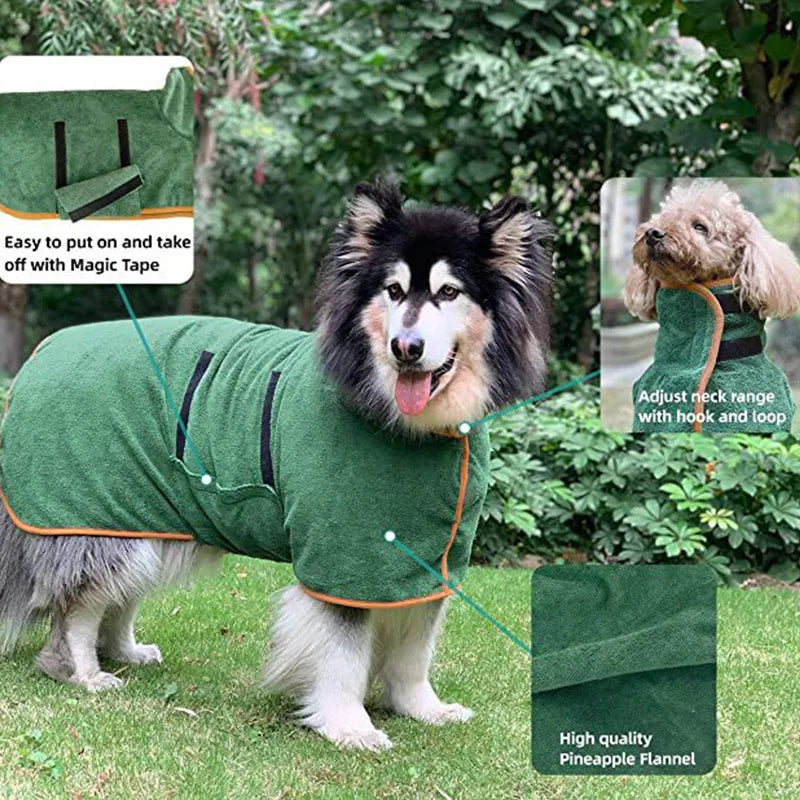 Albornoz de Secado Rápido para Mascotas
