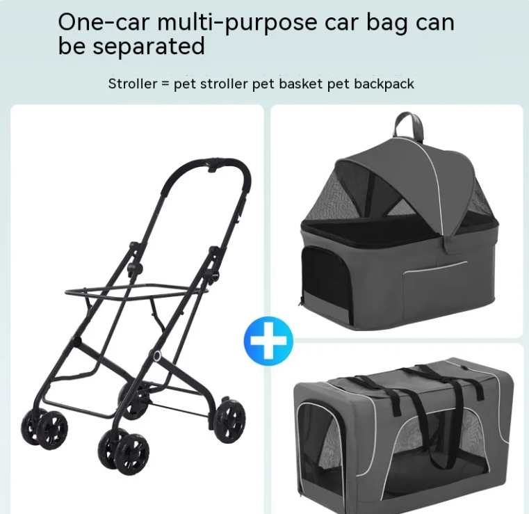 Carrito Plegable Ligero Para Perros Pequeños y Gatos