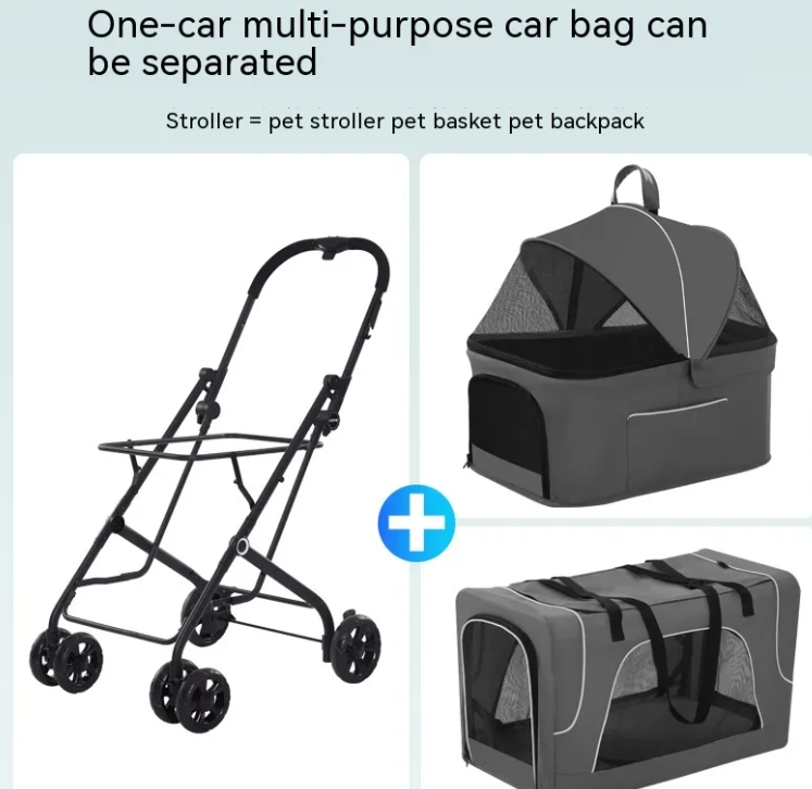 Carrito Plegable Ligero Para Perros Pequeños y Gatos